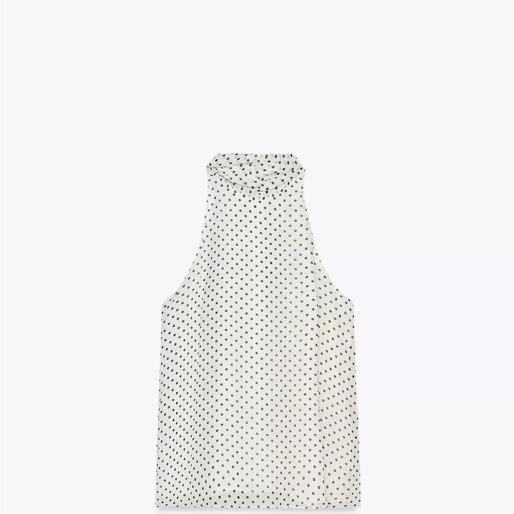 Zara White and Black Polka Dot Top